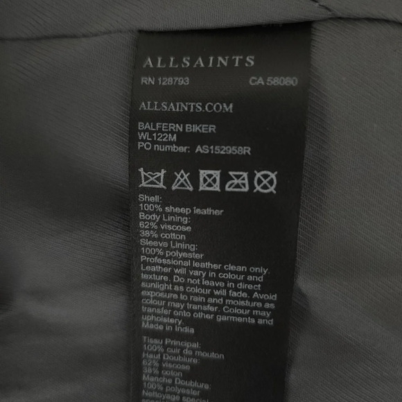 All Saints Balfern Biker Moto Jacket - Picture 8 of 12